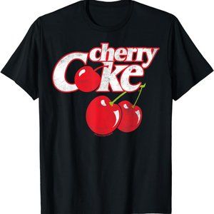 CHERRY COKE GRAPHIC ADULT T SHIRT NEW BLACK